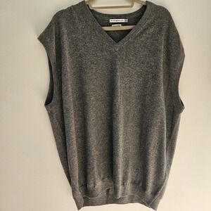 Peter Millar Pure Cashmere Vest Men's XXL Pullover Grey Golf Sweater Top Gray 2X